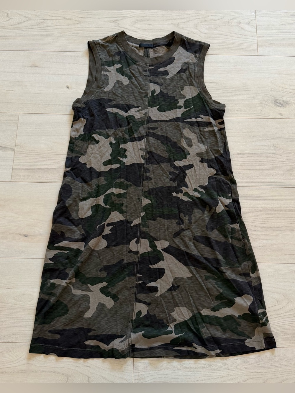 ATM Anthony Thomas Melillo Olive & Black Camo Sleeveless Mini Dress